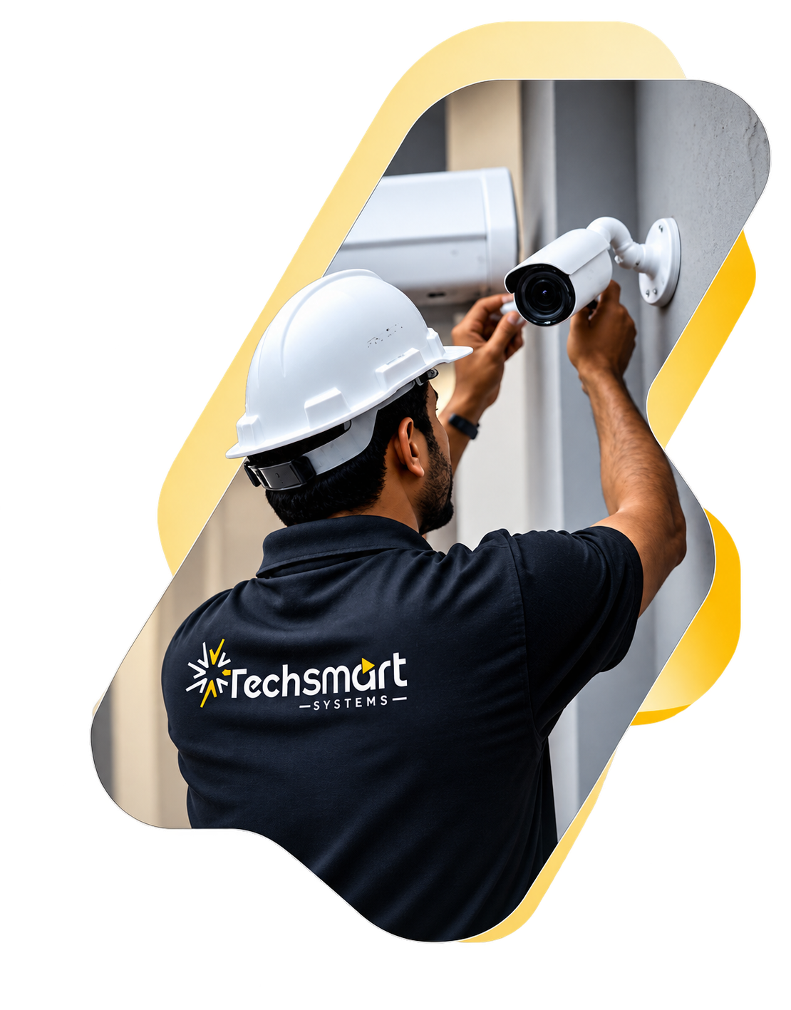 TechSmart Systems Security Engineer Installing CCTV Camera in Kollam Kerala