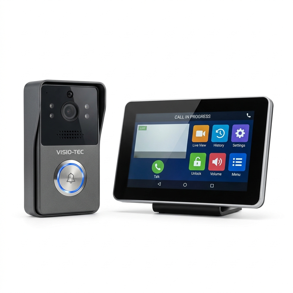 Color Touchscreen Video Door Phone and Intercom System Kerala - TechSmart Systems